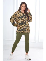 3dielna súprava Vresoviská blúzka, top a legíny khaki + béžová