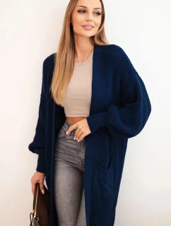 Dlhý sveter 34855 tmavo modrý - Kesi