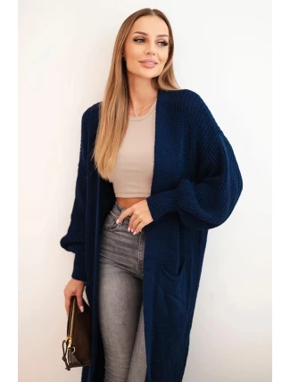 Dlhý sveter 34855 tmavo modrý - Kesi