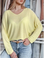 Dámsky oversize sveter NORVAN lemon FashionStreet MY2456 Dámsky oversize sveter NORVAN lemon FashionStreet MY2456
