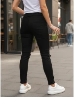 Čierne dámske nohavice FashionStreet s dierou UY2857