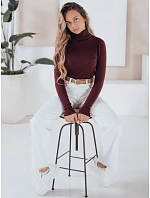 Dámsky sveter s rolákom A11 MY2490 tmavohnedý - FashionStreet Dámsky sveter s rolákom A11 MY2490 tmavohnedý - FashionStreet