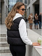 Dámska zateplená vesta bez kapucne, čierna, FashionStreet TY5728