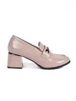 Pohodlné hnedé dámske topánky na širokom podpätku Pohodlné hnedé dámske topánky na širokom podpätku