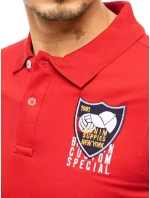 FashionStreet červené vyšívané polo tričko PX0390
