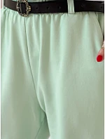 Dámske nohavice chinos s opaskom FashionStreet mint UY2552