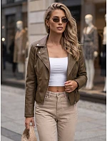Dámska kožená bunda v štýle Ramones, hnedá, FashionStreet TY5711 Dámska kožená bunda v štýle Ramones, hnedá, FashionStreet TY5711