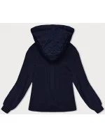 Tmavomodrá dámska rebrovaná mikina (AMG-311)