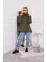 Zateplená mikina so zipsom na chrbte vo farbe khaki