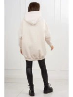 Zateplená mikina s jahodovým motívom béžová melanž