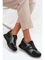 Sneakersy Damskie Na Platformie Vinceza 58561 Ciemnozielone