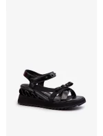 Dámske sandále s mašľou D&A čierne