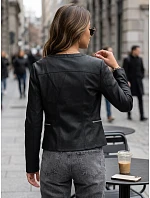 Dámska priliehavá bunda z eko-kože TY5721, čierna – FashionStreet Dámska priliehavá bunda z eko-kože TY5721, čierna – FashionStreet
