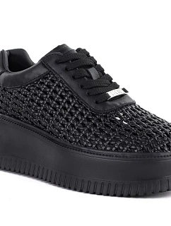 Dámske tenisky na platforme čierne Goe TT2N4043