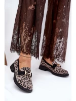 Zamszowe Mokasyny Damskie Panterka Vinceza 66792 Szare