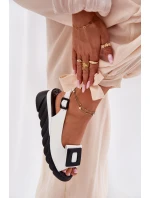 Skórzane Sandały Damskie Na Koturnie z Ozdobą Artiker 56C2157 Białe