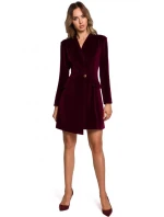 Dámske zamatové šaty M562 čierne - Moe