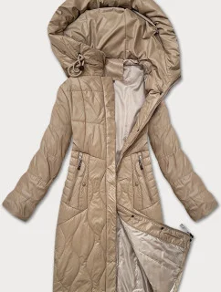 Béžová dámska prechodná prešívaná bunda S'West (B8302-12)