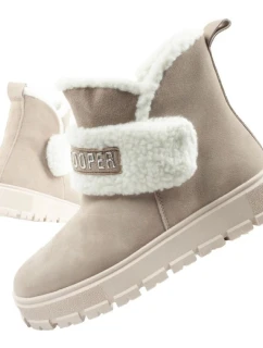 Lee Cooper Dámske zimné topánky Fashion Sheepskin Insulated Beige Women's