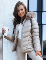 Dámska prešívaná zimná bunda s kapucňou MIRIAL béžová FashionStreet TY3770