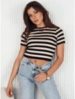 TARSON dámska pruhovaná blúzka čierna FashionStreet RY2384