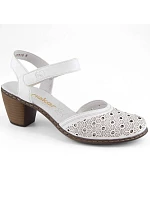 Pohodlné kožené sandále Rieker W RKR650 white Pohodlné kožené sandále Rieker W RKR650 white