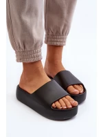 Damskie Klapki Na Grubej Podeszwie Czarne Oreithano