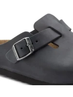 Dámske/pánske žabky Birkenstock Boston Black oil leather narrow (0059463)