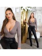 Dámsky sexy kardigán so zavinovacími prvkami IN-1537 Grey - Koucla