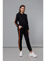 Čierno-oranžový dámsky teplákový komplet s lampasmi (KK0057) Čierno-oranžový dámsky teplákový komplet s lampasmi (KK0057)