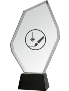 Gravírovaná sklenená trofej s puzdrom + náplň farby