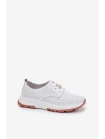 Skórzane Półbuty Damskie Z Przypinką Artiker 54C1810 Białe