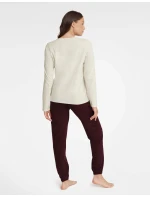 Dámske pyžamo Gracy 40930-08X Béžová a bordová - Henderson Ladies Dámske pyžamo Gracy 40930-08X Béžová a bordová - Henderson Ladies