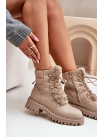 Zateplené členkové topánky tenisky na zips Eco koža béžová Willatta