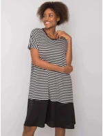 Dámske šaty TO-SK-1630.71P Čierne s bielou - FPrice Dámske šaty TO-SK-1630.71P Čierne s bielou - FPrice