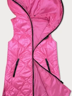 Ružová dámska vesta s ozdobným prešívaním (B8230-83)