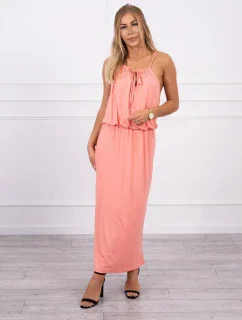 Boho šaty so štrúdľou losos