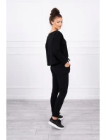 Súprava s oversize blúzkou čiernej farby