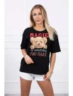 Kúzelná blúzka s potlačou čierna