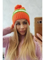 Kinga dámska čiapka K297 oranžová+zelená neón+biela Kinga dámska čiapka K297 oranžová+zelená neón+biela