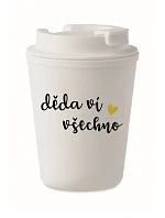 DIEŤA VIE VŠETKO - biely termohrnček 300 ml