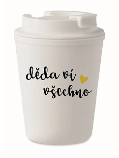 DIEŤA VIE VŠETKO - biely termohrnček 300 ml