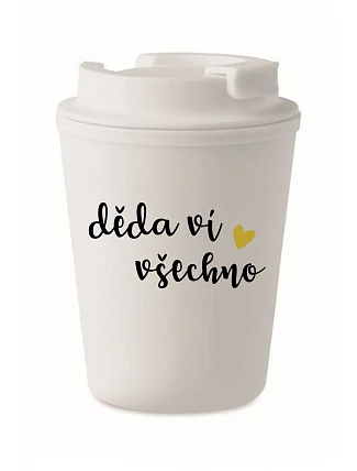 DIEŤA VIE VŠETKO - biely termohrnček 300 ml