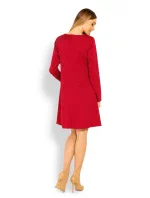 Dámske tehotenské šaty 1359 Červená - PeeKaBoo
