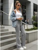 Dámske džínsy s vysokým pásom šedé FashionStreet UY2898