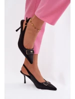 Dámske lodičky Sandále s ozdobným detailom Black Lurella Dámske lodičky Sandále s ozdobným detailom Black Lurella