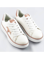 Bielo-medené šnurovacie tenisky sneakers s hviezdičkou (BB126N)