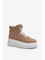 Zazoo 3392/X Dámska kožená športová obuv na platforme béžová Zazoo 3392/X Dámska kožená športová obuv na platforme béžová