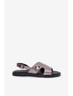 Sandały Damskie Płaskie Z Ozdobnym Detalem Vinceza 17378 Srebrne