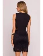 M864 Mini šaty s čipkovanými panelmi - čierne M864 Mini šaty s čipkovanými panelmi - čierne